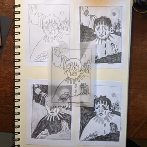 A colorful illustration of three boys, each one holding a cornseed in their hands, looking worried.